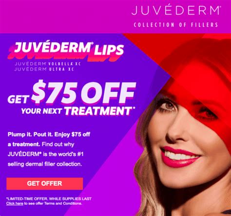 Juvederm Coupons, Promo Codes & Deals - February 2023 Juvederm Coupon & Promo Codes 0 Offers Available When you buy through links on RetailMeNot we may earn a commission. . All juvederm coupon